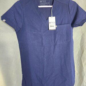 Figs one-pocket top xxs navy blue